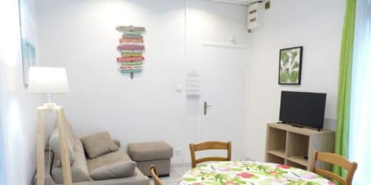 Amelie les bains location daviaud,photo du coin salon du T2 n°C7. Cette location se trouve à 100 mètres de la cure.